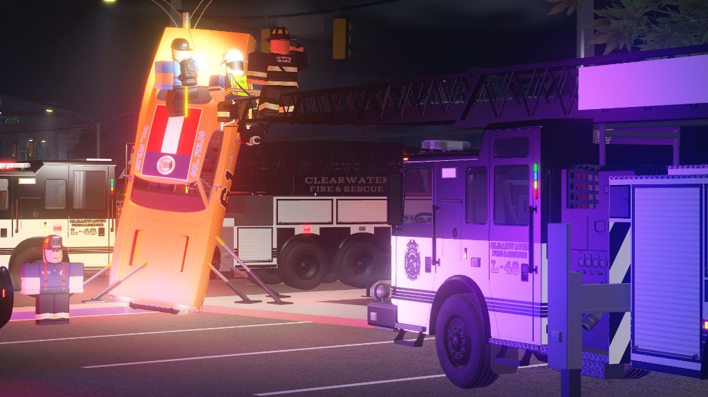 Clearwater Fire and Rescue extrication scene